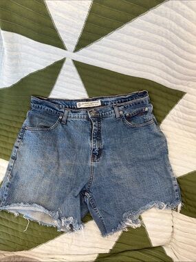 Harley-Davidson Blue Denim Frayed Cutoff Shorts